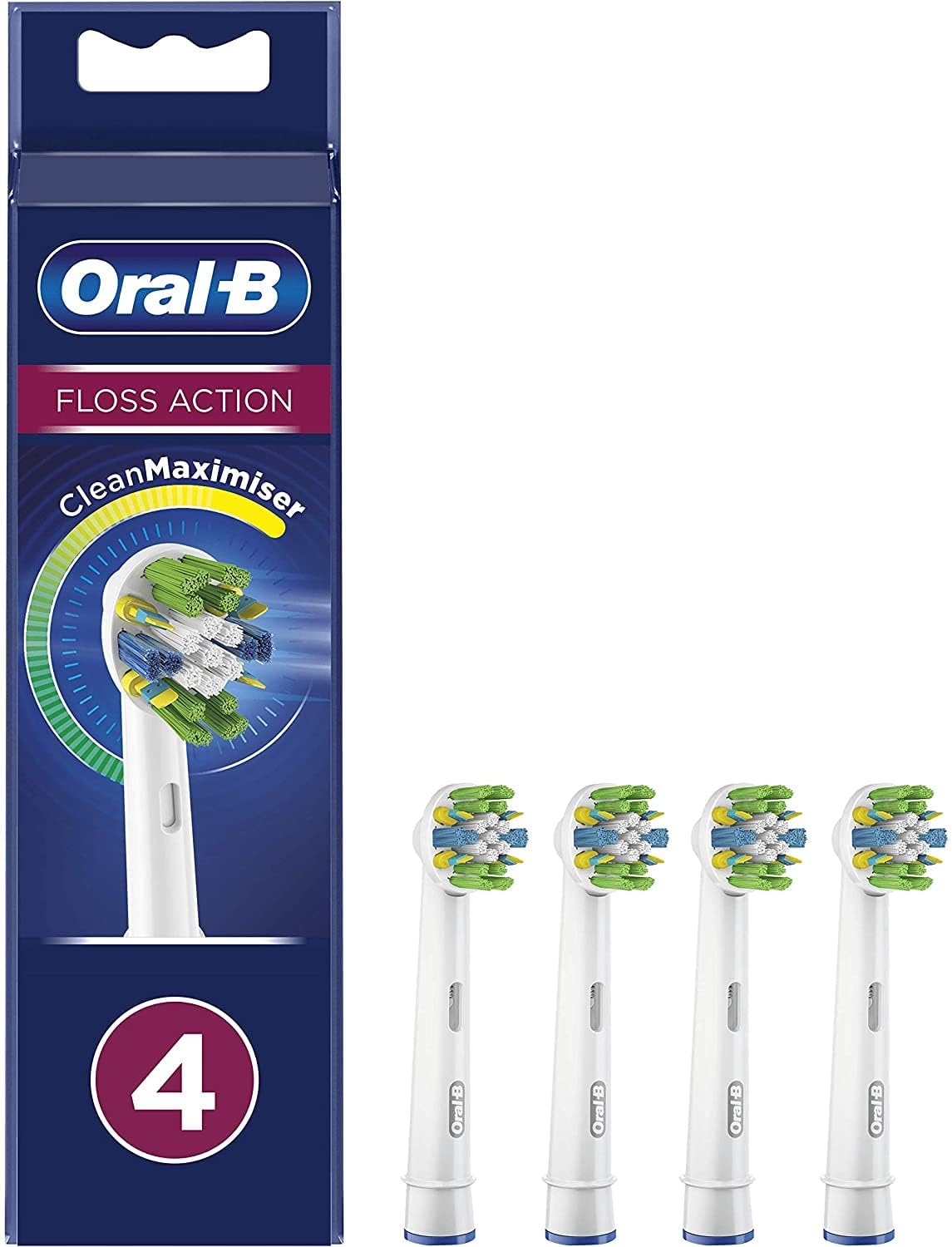 Braun Oral B EB25RB-4-EL Replacement Brush with Interdental Wiper / FLOSS ACTION 4 Pieces