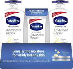 Vaseline Advanced Repair Body Lotion Set of 3 (600ml x 2, 295ml x 1)