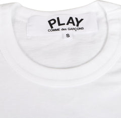 Play Comme des Garcons T108 Men's T-Shirt, Short Sleeve, Red Heart, Logo, PLAY COMME des GARCONS, Red Heart, White, S