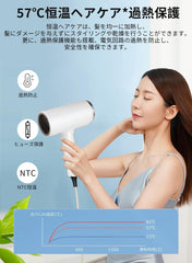 Hair Dryer, Quick Drying, Large Airflow, Popular, Ranking 1,300 W, Lightweight, Foldable, Hair Care, 3 Levels Adjustable, Nozzle, Compact, For Home and Commercial Use, Portable Dryer, PSE Certified