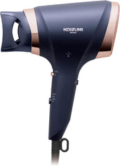 Koizumi KHD-9030/A Hair Dryer, Ion Balance, Light Job, Large Airflow, Lightweight, Quick Drying, Static Suppression, Navy