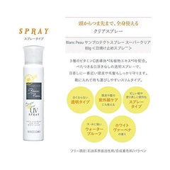 Blanc Peau Sun Protect Spray Super Clear SPF50+/PA++++ Sunscreen White Vervena Fragrance Transparent 80g