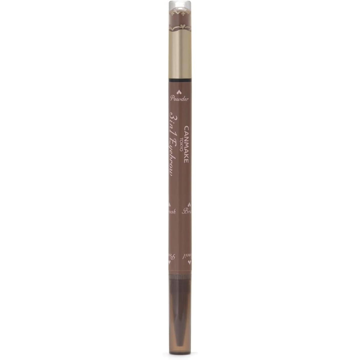 Can Makeup 3-in-1 Eyebrow 02 Ash Brown pencil eyebrow powder eyebrow Brushed