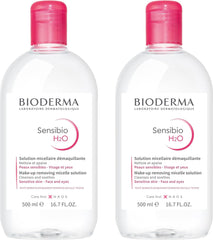 Bioderma Sensibio H2O Cleansing Water for Sensitive Skin, 16.9 fl oz (500 ml) x 2 Bottles