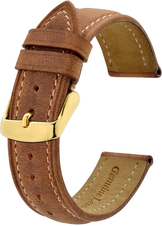 Watch Band 14/15/16/17/18/19/20/21/22/23/24mm Suede Genuine Leather Watch Strap Gold Buckle