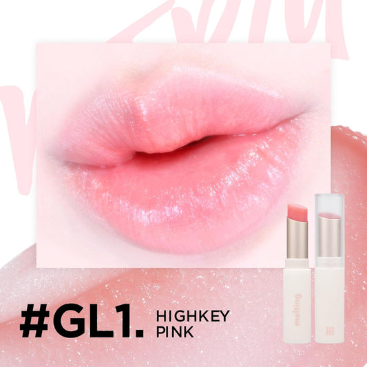 MERZY Glossy Melting Color Lip Balm GL1. High Key Pink