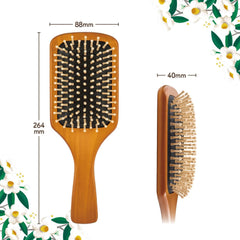 Kai Princess Camellia Paddle Brush Hair Brush Scalp Massage Wooden Comb Hair Care Brown 1 Piece (x1)