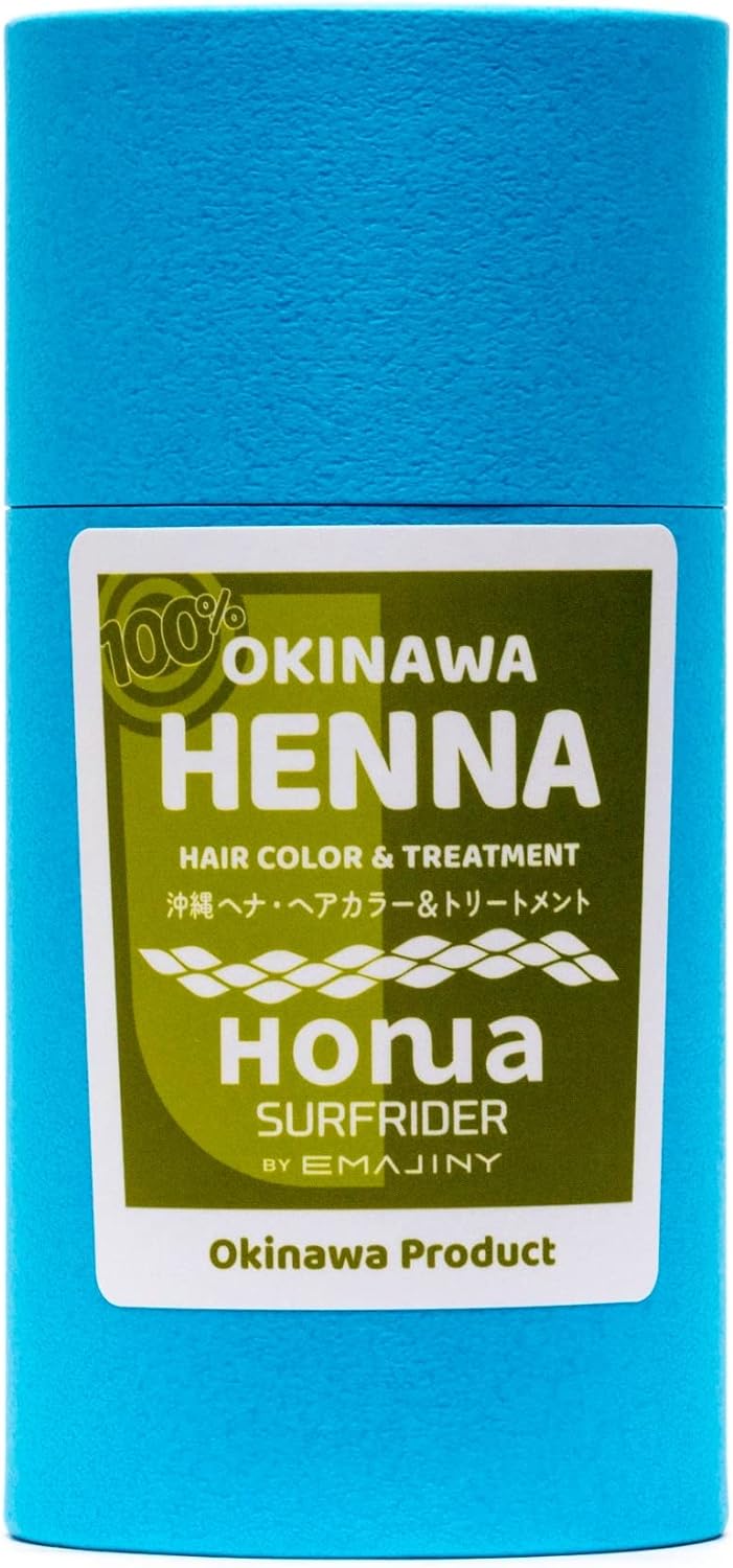 HONUA Surfrider Okinawa Henna Hair Color   Treatment, No Pesticides, Additive-Free Made in Okinawa Honua Surfrider by EMAJINY