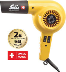 Solis Professional Hairdryer, Solis 315 ION Technology, Perfect for Blow-Drying, Yellow