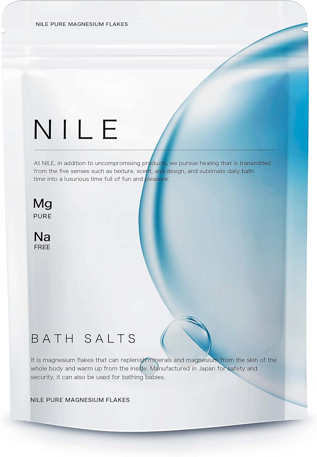 NILE Pure Magnesium Flake, Bath Salt, Sweating, Made in Japan, Unscented, Bath Cosmetics, Approx. 45 Times, Includes Measuring Spoon, 17.6 oz (500 g)