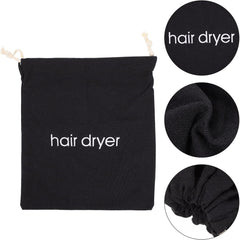 Frcolor Hair Dryer Bag Drawstring Bag Hair Dryer Organizer Storage Pouch Travel Bag Dust Bag Styling Tool Black 3pcs