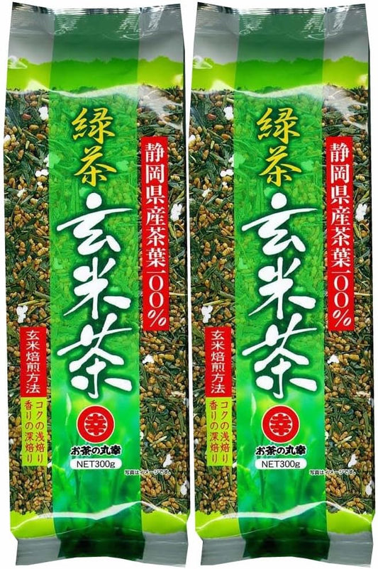 Ochanomaruko Green Tea Brown Rice Tea Made in Shizuoka Prefecture, 10.6 oz (300 g) x 2 Packs