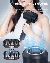 Hair Dryer Large Airflow, Quick Dryer, Negative Ion Dryer, 1,200 W, Cold and Hot Air, Magnetic Nozzle, 8 Modes, Compact, Lightweight, Convenient to Carry, For Home, Travel, Business Trips, PSE Certified, Japanese Instruction Manual Included, Navy