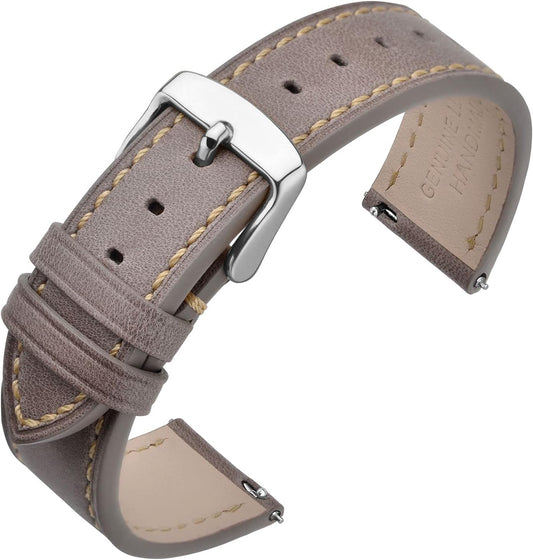 Oil Leather Quick-Release Replacement Watch Band 0.67/0.7/0.75/0.79/0.83/0.87 inches (17/18/19/20/21/22 mm)