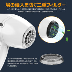 Hair Dryer, Professional Salon, Commercial Use, Home Use, Lightweight, Large Air Flow of 3.2 m³/min! Quick Drying, 2,200 W Nozzle, Set of 2, Negative Ion Dryer, 3 Temperature   Air Volume Adjustment, White