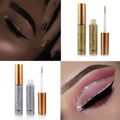 Glitter Eyeliner Color Eyeliner Set, Liquid Brush Pen, Eyeliner, Color Eyeliner, Waterproof, Long Lasting, Colorful, Western Style, Portable, Easy to Use (10 Pieces/Set)