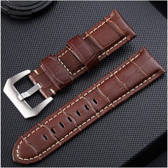 Panerai Replacement for Panerai 20/22/24/26mm Watch Leather Strap Crocodile Embossed Leather Band Watch Smart Watch Replacement Strap