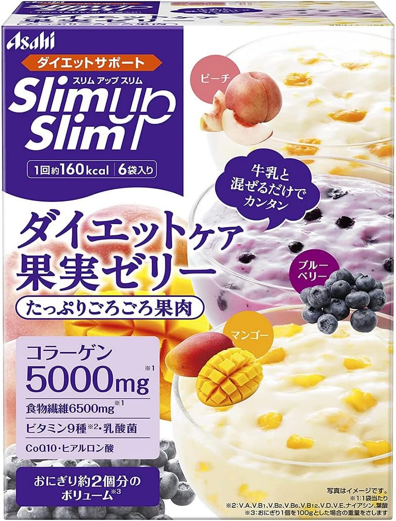 Set sale Asahi Slim Up Slim Diet Care Fruit Jelly (6 bags) x 3 piece set Diet food