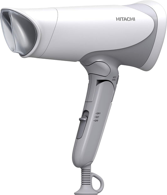 Hitachi HID-T500B Hair Dryer, Negative Ion, Large Airflow, 1.5 m³/min, Independent Hot and Cold Switching Buttons, Easy to Hold Handle Shape, White