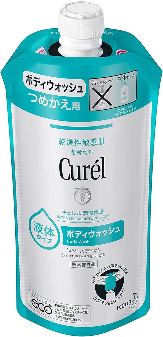 Curel Body Wash, Refill, 11.8 fl oz (340 ml) (Can be used for babies), Weak Acid, Fragrance-free, Color-free, Body Soap