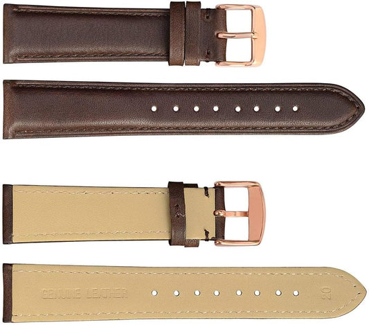 Leather Watch Band 14mm 16mm 18mm 19mm 20mm 21mm 22mm 23mm 24mm Vintage Leather Watch Band Rose Gold Buckle