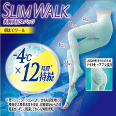 (Amazon.co.jp Exclusive) Women's Compression Spats, Slim Walk, Beautiful Legs, Nice Butt, Until Morning, Cool, Blue, S - M