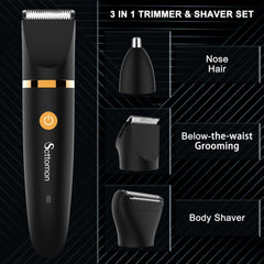 Scttomon Electric Groin Hair Trimmer Men Spherical Trimmer Body Shaver Lumbar Below Trimmer Nose Hair Trimmer Waterproof Cordless Triple