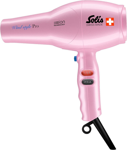 Solis Household Hairdryer, Salon-like Finish, Cool Shot Button, ION Technology, Wind Style Pro, Soft Pink