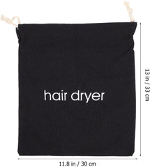 Frcolor Hair Dryer Bag Drawstring Bag Hair Dryer Organizer Storage Pouch Travel Bag Dust Bag Styling Tool Black