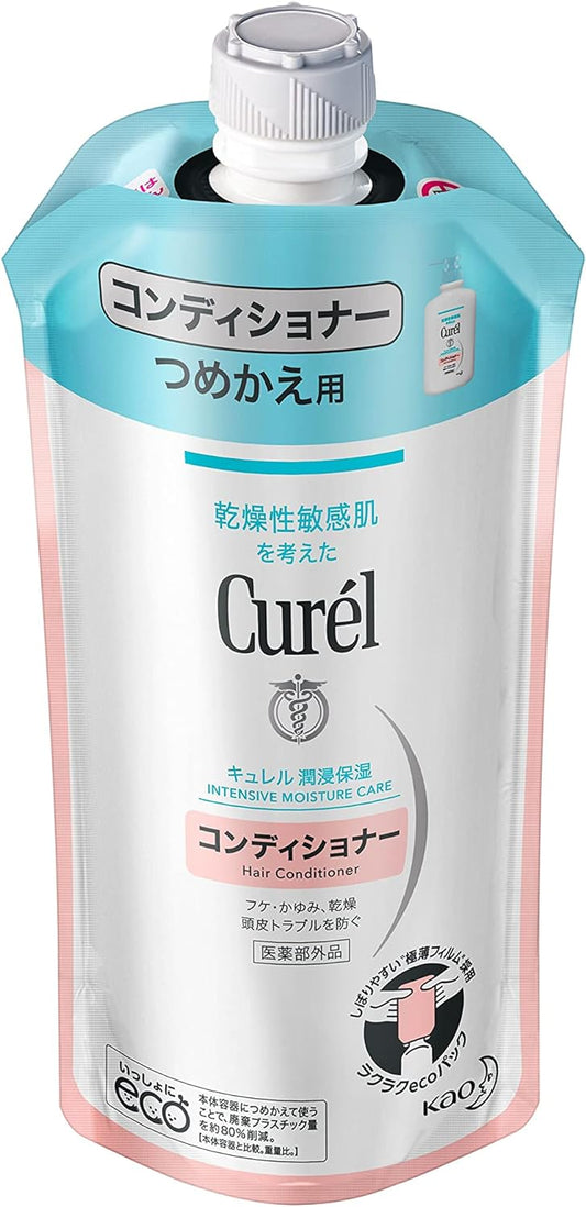 Curel Conditioner, Refill, 11.5 fl oz (340 ml), Weak Acid, Fragrance-free, Color-Free