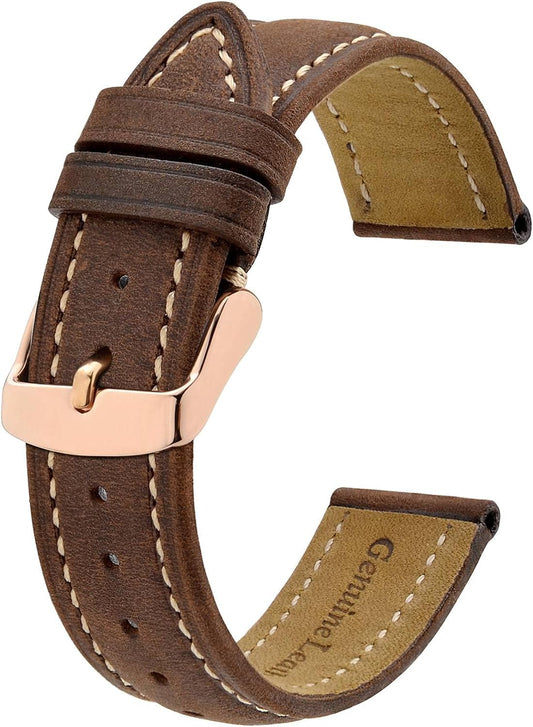 Watch Band 14/15/16/17/18/19/20/21/22/23/24mm Suede Genuine Leather Watch Strap Rose Gold Buckle