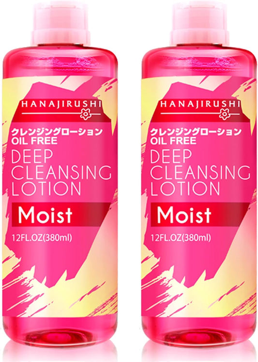 Hanajiru Cleansing Water 12.8 fl oz (380 ml), Pores   Exfoliates, For Dry   Sensitive Skin, Oil Free, Water Cleansing, Makeup Remover