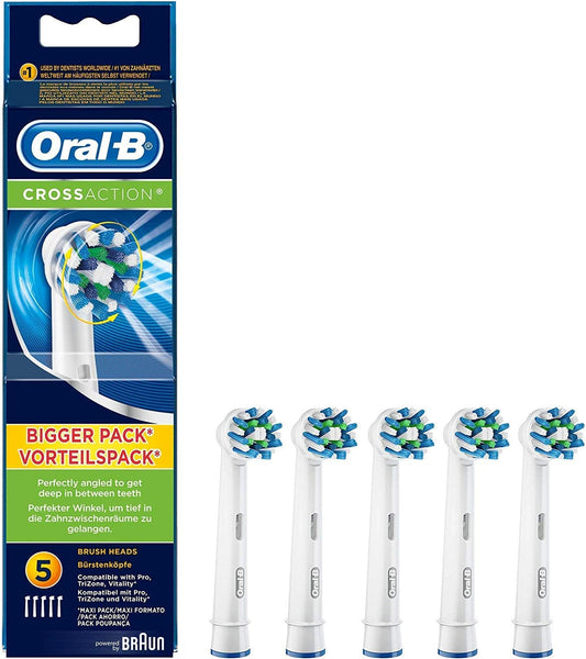 Braun Oral B Replacement Brush, Multi-Action Brush/CROSS ACTION EB50-5, Pack of 5