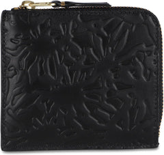 Comme de Garcons SA3100EF Wallet, Coin Purse, Coin Case, L-Shaped Zipper, EMBOSSED FOREST Embossed Forest, Men's, Women's, Black, Green, Black