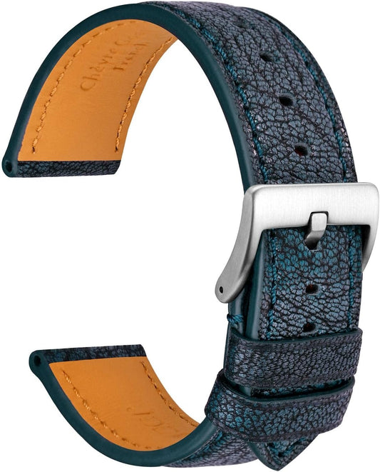 Men's Leather Watch Strap, Goat Leather, Luxury Leather Strap, 0.8 inches (20 mm), 0.9 inches (22 mm), Long, XL