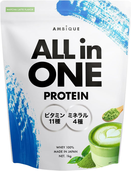 Unbeak All-in-One Protein Whey Matcha Latte Flavor Contains 11 Vitamins and 4 Minerals Made in Japan 1kg