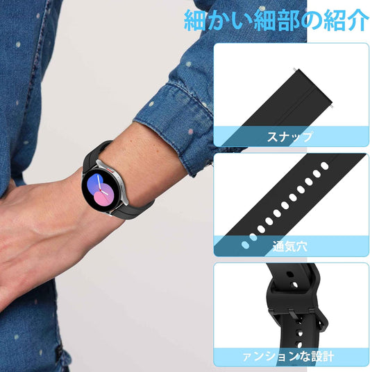 Watch Band, 0.8 inch (20 mm), 0.9 inch (22 mm), Elegant Watch Band, Universal, Silicone, Watch Band, Waterproof, 0.8 inch (20 mm), 0.9 inch (22 mm), Watch Changeable, Breathable, Sweatproof, Lightweight, Replacement Watch Strap, Easy Adjustment, Unisex