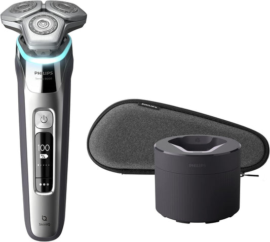 Philips 9000 Series S9985/50 Men's Electric Shaver, Electric Shaving, 72 Blades, Personal Fit Shaving, SkinIQ Technology, Rotating, Bath Shave   Washable, 2022 Model