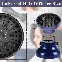 Hair Dryer Diffuser Attachment Universal Adjustable Professional Salon Tool for Curly Hair Fits Most Kinds of Blow Dryer Diameter (4.3-6.5CM)