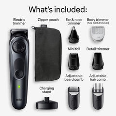 Braun All-in-One Style Kit Series 5 9-in-1 Men's Trimmer, Beard Trimmer, Landscaping Body Trimmer, Hair Clipper, Super Sharp Blade, 40 Lengths, Waterproof, 5490