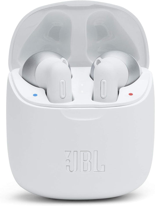 JBL Tune 225TWS True Wireless Earphones Headphones - JBL Pure Bass Sound, Bluetooth 25 Hour Battery, Dual Connection, Native Voice Assistant (White)