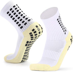 Sports Socks, Set of 3, Men's, Women's, Non-Slip, Short Socks, Training Socks, Medium, Thick, Antibacterial, Odor Resistant, For Soccer, Basketball, Tennis, Badminton, Volleyball, Climbing, Cycling, Yoga, 9.1 - 10.6 inches (23 - 27 cm)