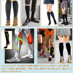 MOOKISOO Compression Socks, Supervised by Active Doctors, 3 Pairs, High Socks, Men's, Women's, Sports Socks, Below Knee Socks, Unisex, Large, Compression Socks, Compression Socks, Business Long Hoses