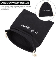 Frcolor Hair Dryer Bag Drawstring Bag Hair Dryer Organizer Storage Pouch Travel Bag Dust Bag Styling Tool Black