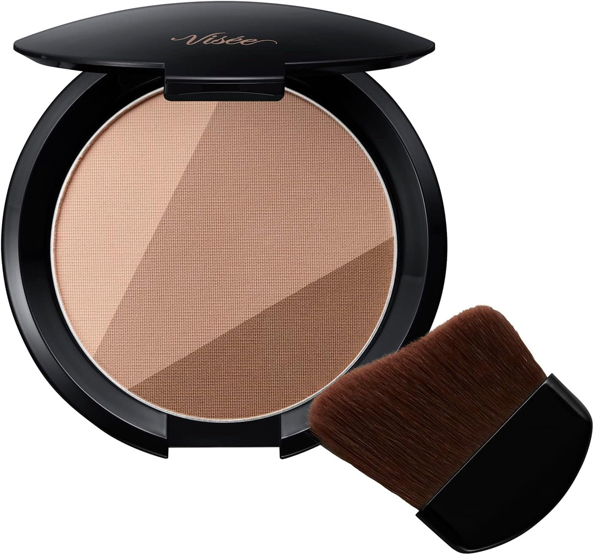 Visee BR300 Trick Shades Medium Brown, 0.3 oz (8.5 g), Shading, Bronzer, Skeleton Shading, Includes Dedicated Brush