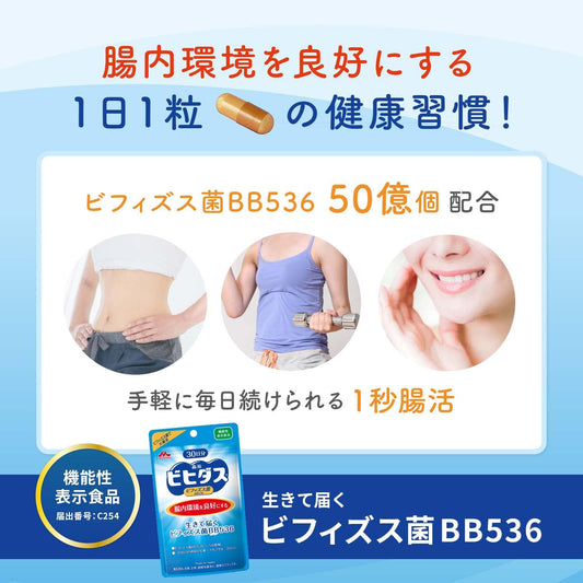 Morinaga Dairy Co., Ltd. reaches alive BB536 Capsule of Bifidobacteria FUNCTIONALLY LABELED FOOD FOR 30 DAYS Byhidas | Bifidobacterium BB536 has been reported to improve the intestinal environment and regulate intestinal conditions