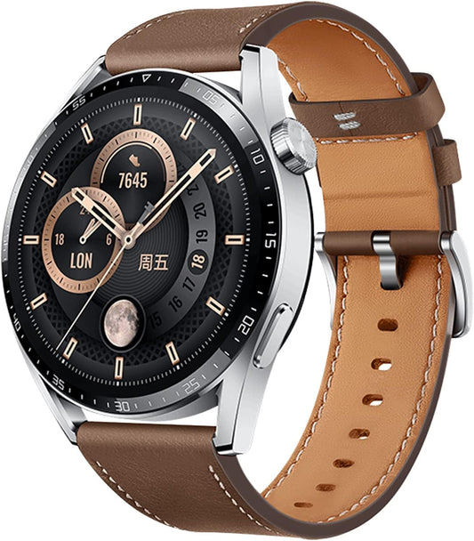 AGUPERFIT Watch Band, 0.8 inch (20 mm), 0.9 inch (22 mm), Quick Release Belt, Genuine Leather, Business Watch, Band, Leather, Smart Watch, Replacement Strap, Smart Watch Replacement Band (0.9 inch (22 mm), Brown)