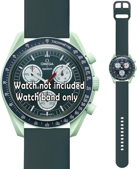 20mm Watch Band for Omega X Swatch Omega and Swatch Speedmaster Moonswatch, Easy to Change Silicone Strap for Men and Women Watch Strap