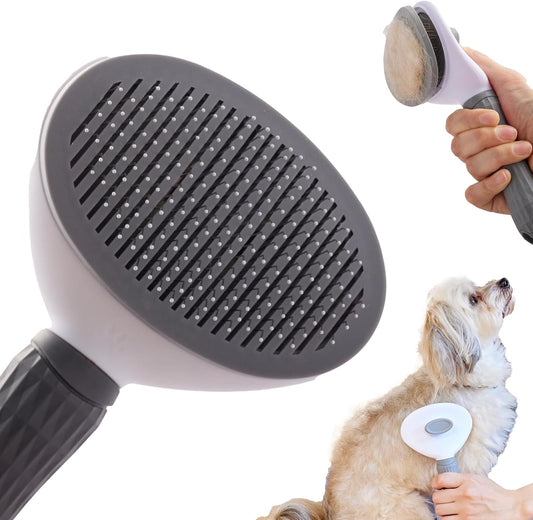 Pallo Pet Brush, Zero Stress Care, Hair Shedding with One Push, Pet Brush, Massage, Brushing, Grooming, Trimmer Recommended, Painless, Skin-friendly, Slicker, Long Hair, Short Hair, Large Dogs, Small Dogs, Medium Dogs