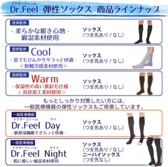 Dr. Feel, Doctor's Supervised Elastic Socks, Warm - Fleece Lined with High Heat Retention, Deodorizing Material, No Toes, For Both Feet (1 Pair)